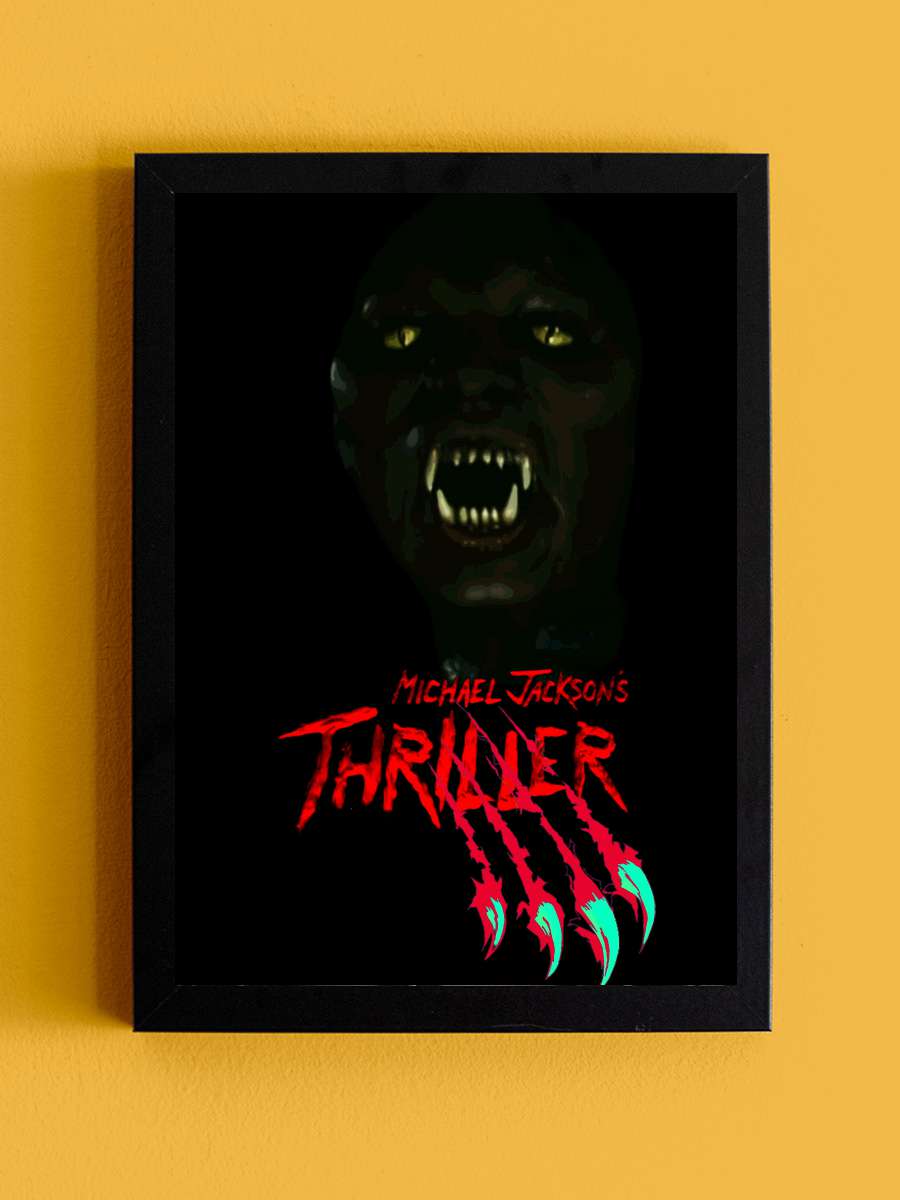 Michael Jackson's Thriller Film Tablo Siyah Çerçeveli Film Poster Afiş Tablo