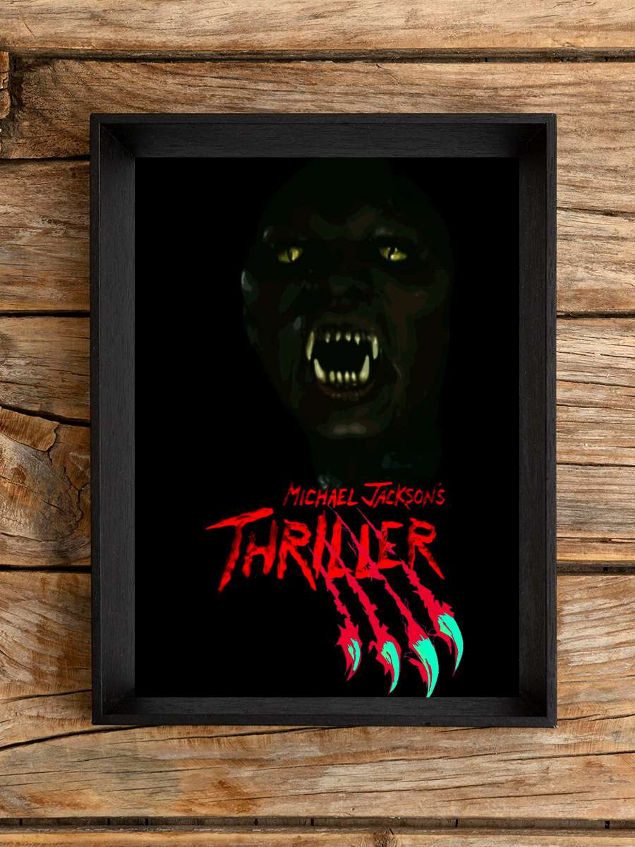 Michael Jackson's Thriller Film Tablo Siyah Çerçeveli Film Poster Afiş Tablo