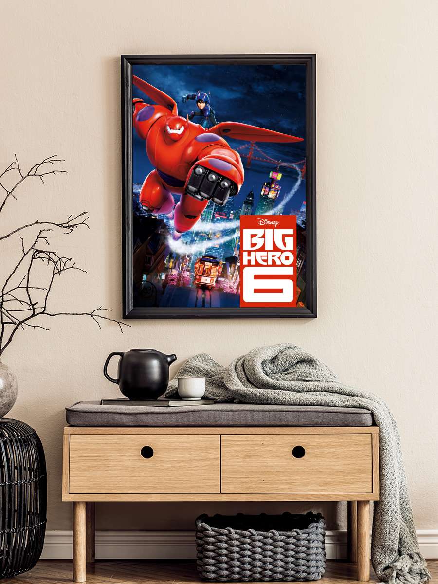 6 Süper Kahraman - Big Hero 6 Film Tablo Siyah Çerçeveli Film Poster Afiş Tablo