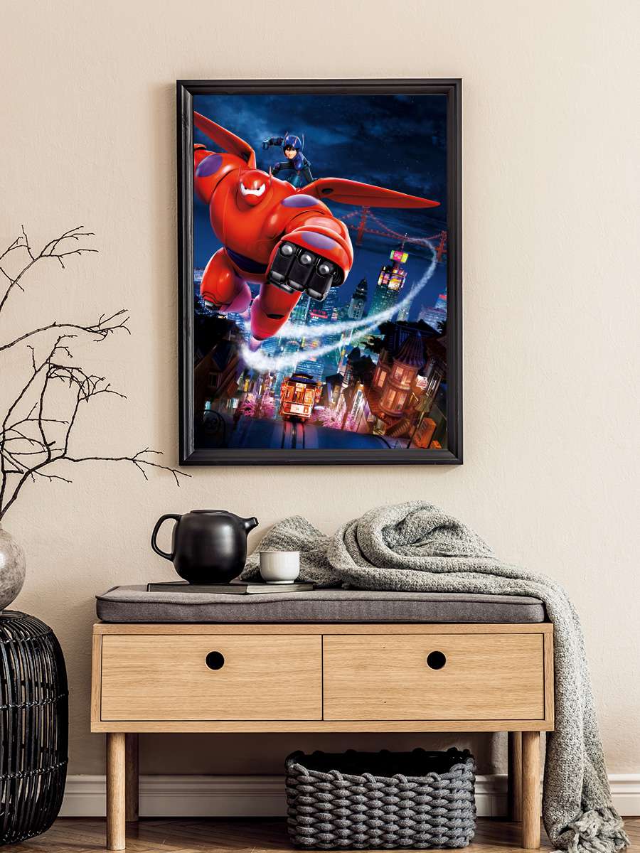 6 Süper Kahraman - Big Hero 6 Film Tablo Siyah Çerçeveli Film Poster Afiş Tablo