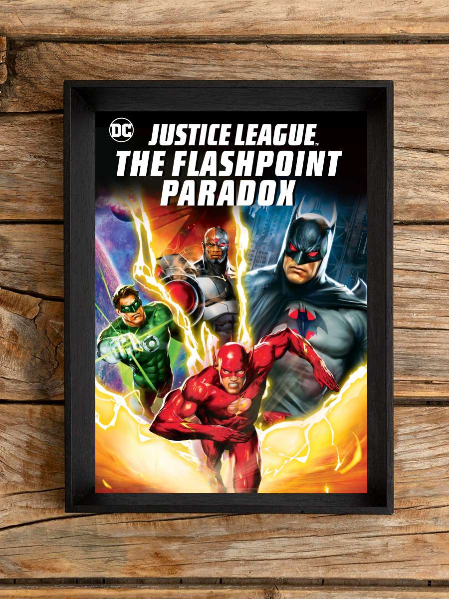 Adalet Birliği: Flash Noktası Paradoksu - Justice League: The Flashpoint Paradox Film Tablo Siyah Çerçeveli Film Poster Afiş Tablo