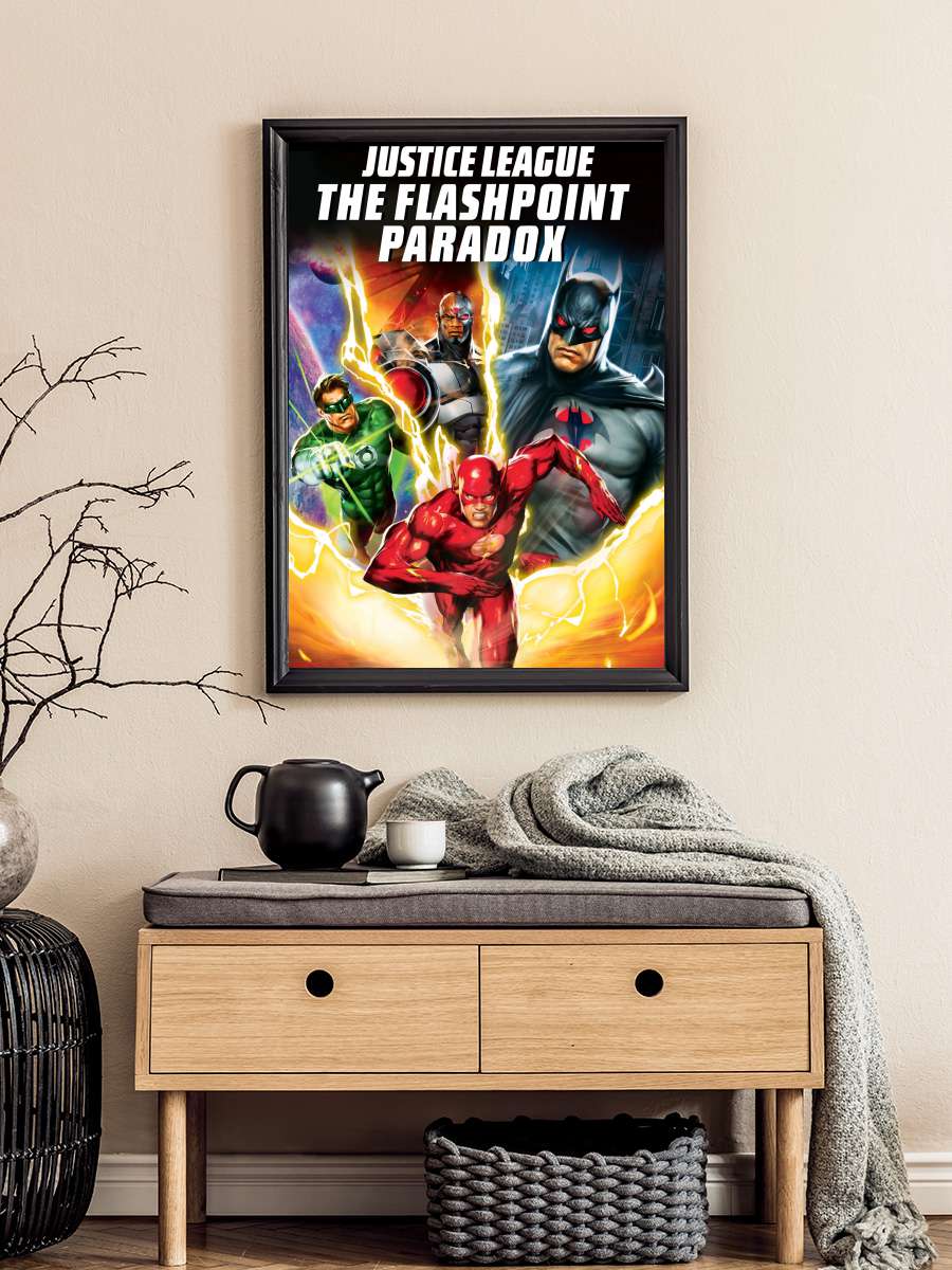 Adalet Birliği: Flash Noktası Paradoksu - Justice League: The Flashpoint Paradox Film Tablo Siyah Çerçeveli Film Poster Afiş Tablo