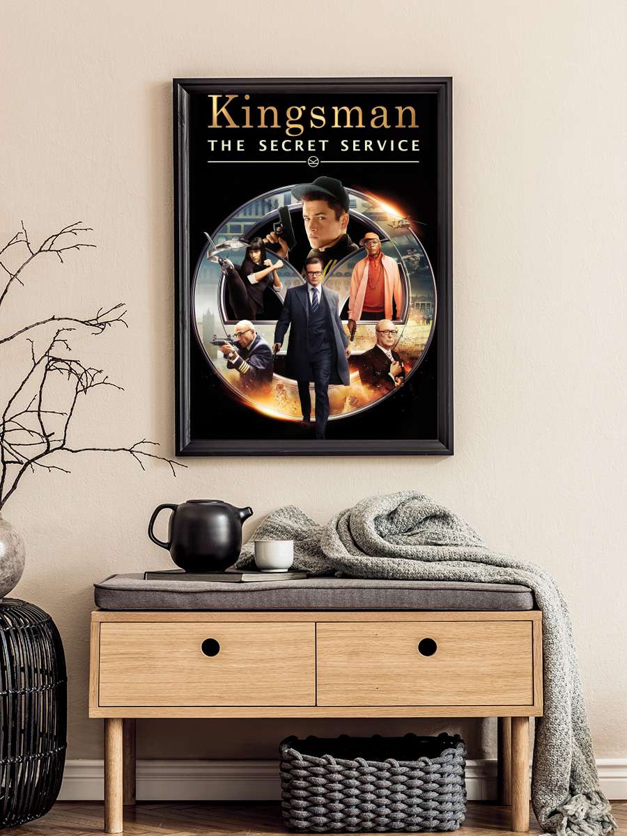 Kingsman: Gizli Servis - Kingsman: The Secret Service Film Tablo Siyah Çerçeveli Film Poster Afiş Tablo