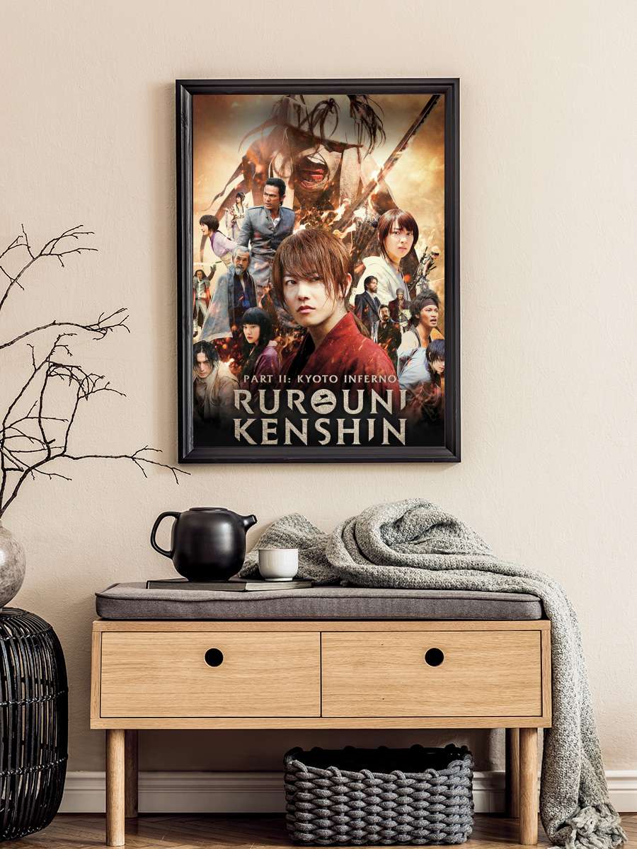 Rurouni Kenshin: Kyoto Cehennemi - るろうに剣心 京都大火編 Film Tablo Siyah Çerçeveli Film Poster Afiş Tablo