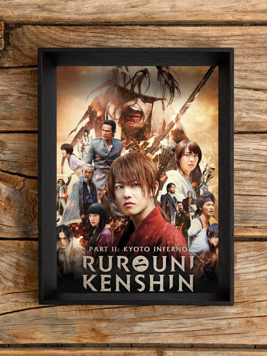 Rurouni Kenshin: Kyoto Cehennemi - るろうに剣心 京都大火編 Film Tablo Siyah Çerçeveli Film Poster Afiş Tablo