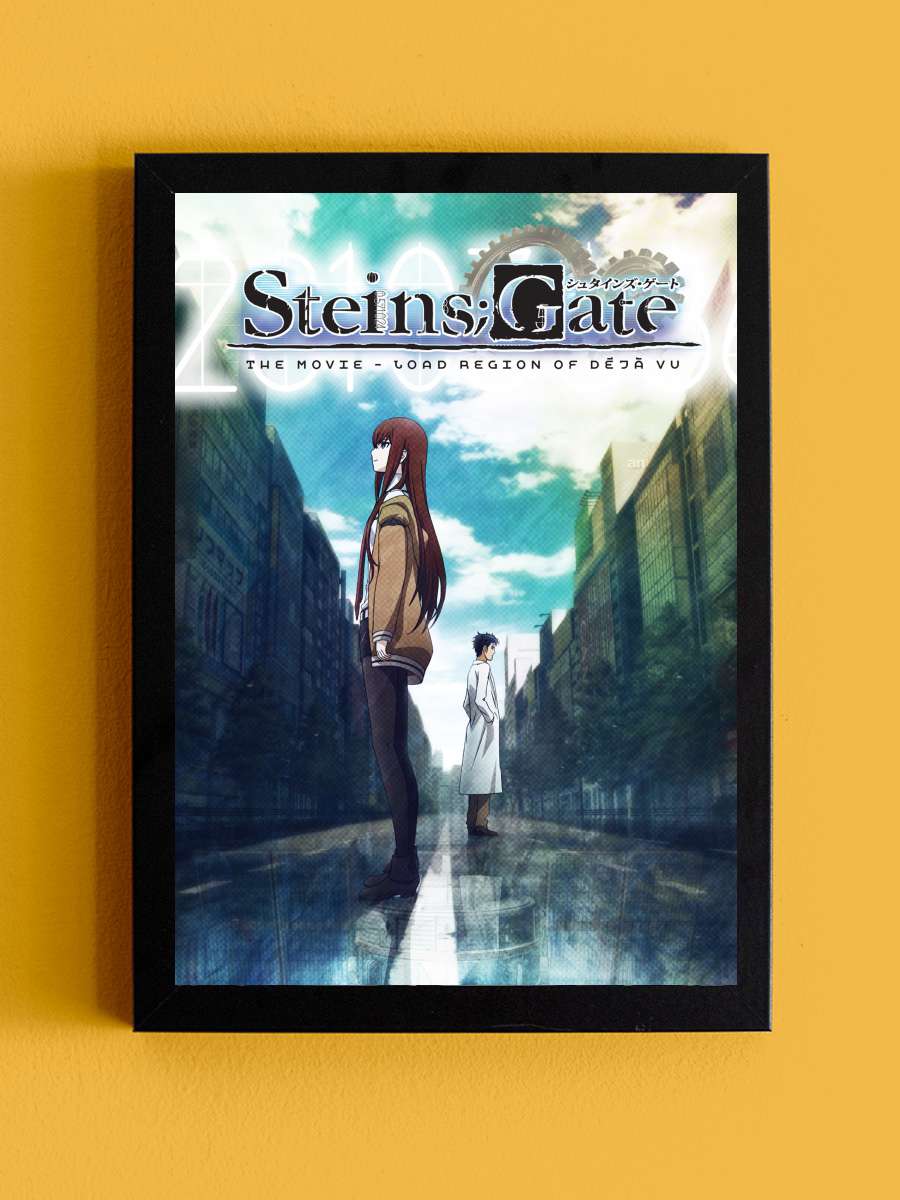 Steins;Gate Movie: Fuka Ryouiki no Déjà vu - 劇場版 STEINS;GATE 負荷領域のデジャヴ Film Tablo Siyah Çerçeveli Film Poster Afiş Tablo