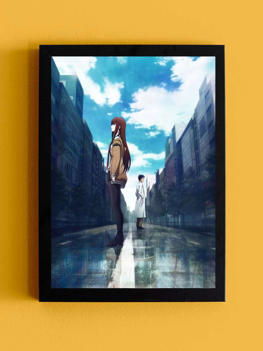 Steins;Gate Movie: Fuka Ryouiki no Déjà vu - 劇場版 STEINS;GATE 負荷領域のデジャヴ Film Tablo Siyah Çerçeveli Film Poster Afiş Tablo