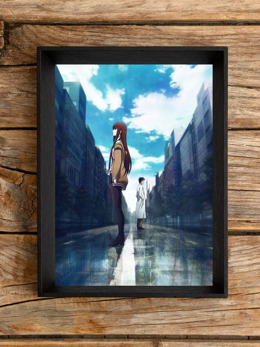 Steins;Gate Movie: Fuka Ryouiki no Déjà vu - 劇場版 STEINS;GATE 負荷領域のデジャヴ Film Tablo Siyah Çerçeveli Film Poster Afiş Tablo