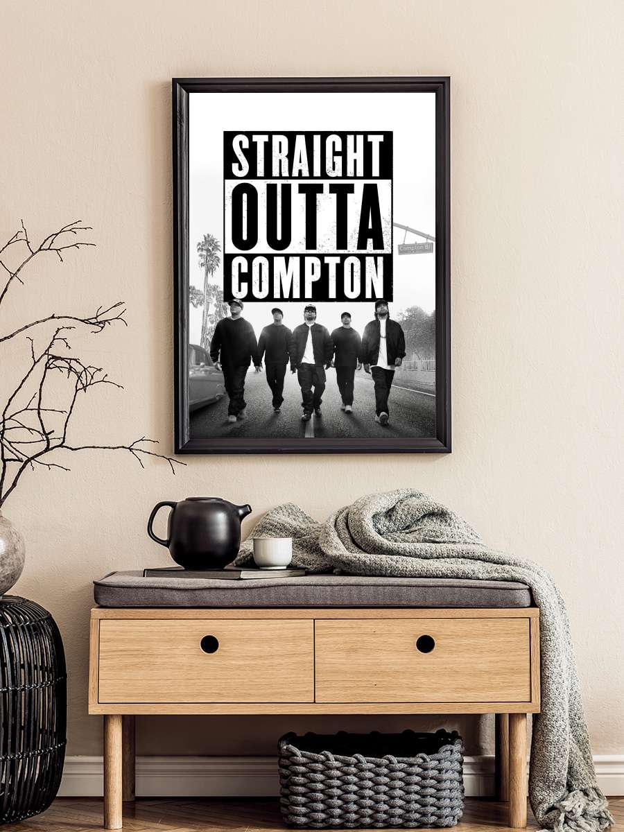 Straight Outta Compton Film Tablo Siyah Çerçeveli Film Poster Afiş Tablo