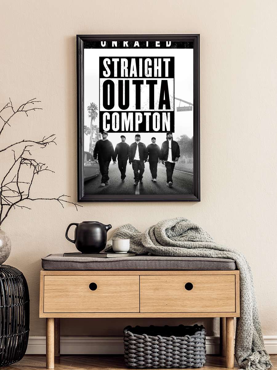 Straight Outta Compton Film Tablo Siyah Çerçeveli Film Poster Afiş Tablo