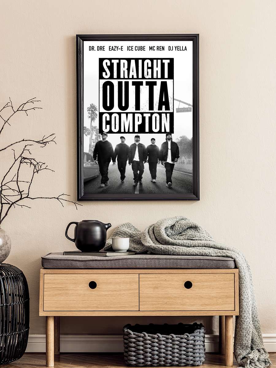 Straight Outta Compton Film Tablo Siyah Çerçeveli Film Poster Afiş Tablo