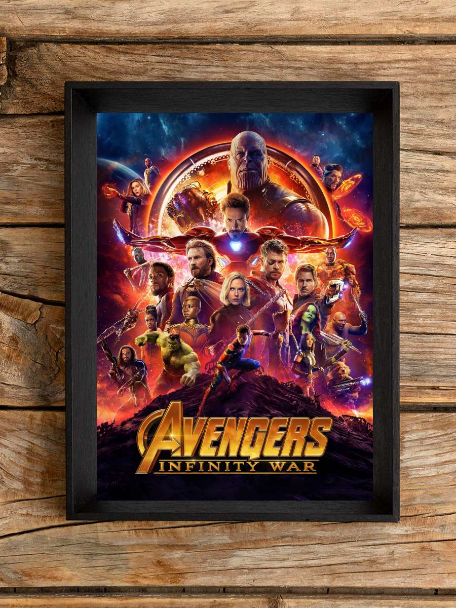 Avengers: Sonsuzluk Savaşı - Avengers: Infinity War Film Tablo Siyah Çerçeveli Film Poster Afiş Tablo