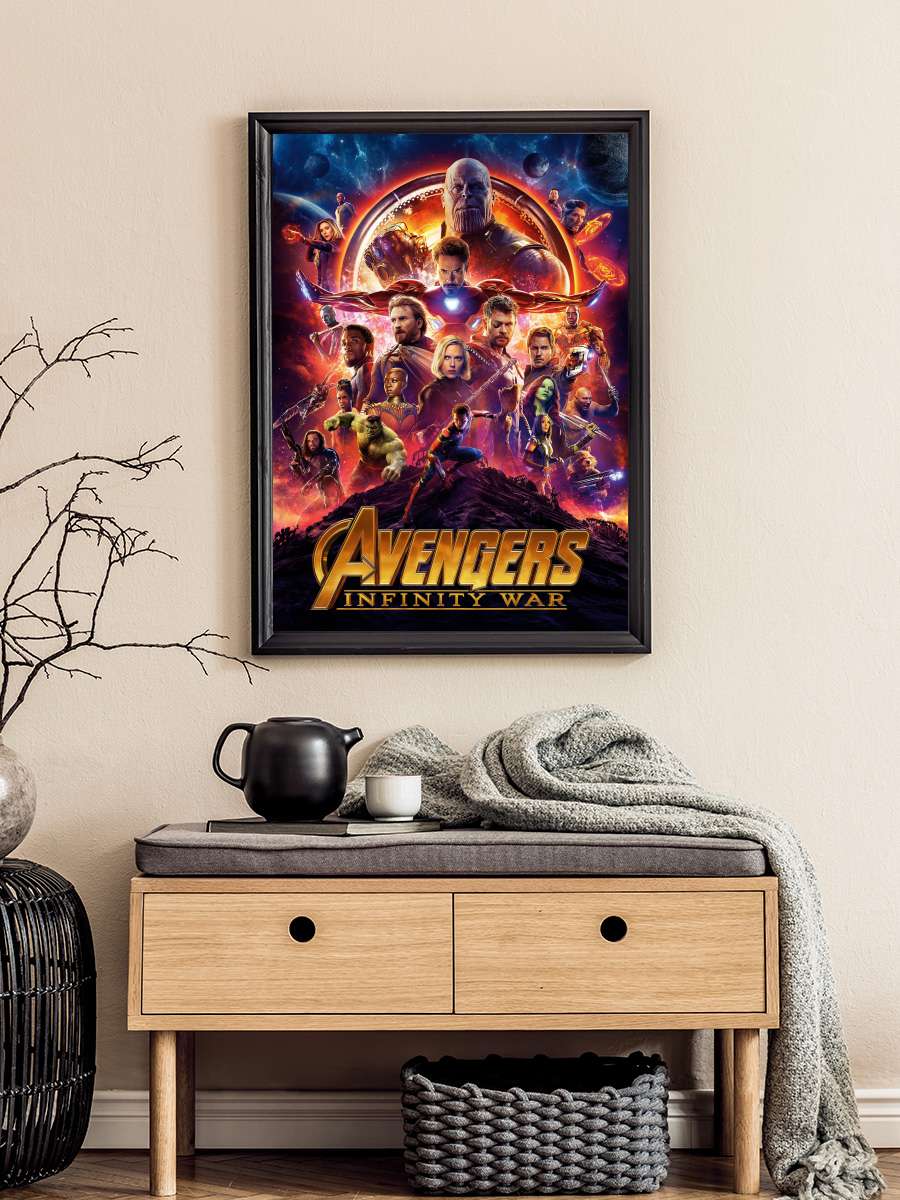 Avengers: Sonsuzluk Savaşı - Avengers: Infinity War Film Tablo Siyah Çerçeveli Film Poster Afiş Tablo