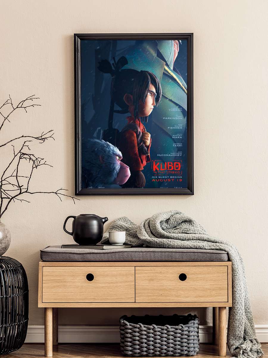 Kubo ve Sihirli Telleri - Kubo and the Two Strings Film Tablo Siyah Çerçeveli Film Poster Afiş Tablo