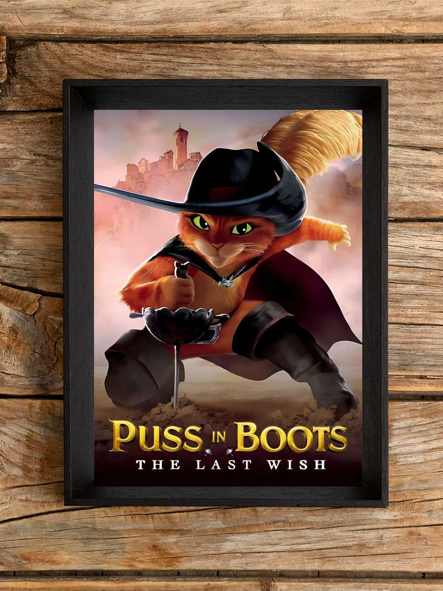 Çizmeli Kedi: Son Dilek - Puss in Boots: The Last Wish Film Tablo Siyah Çerçeveli Film Poster Afiş Tablo