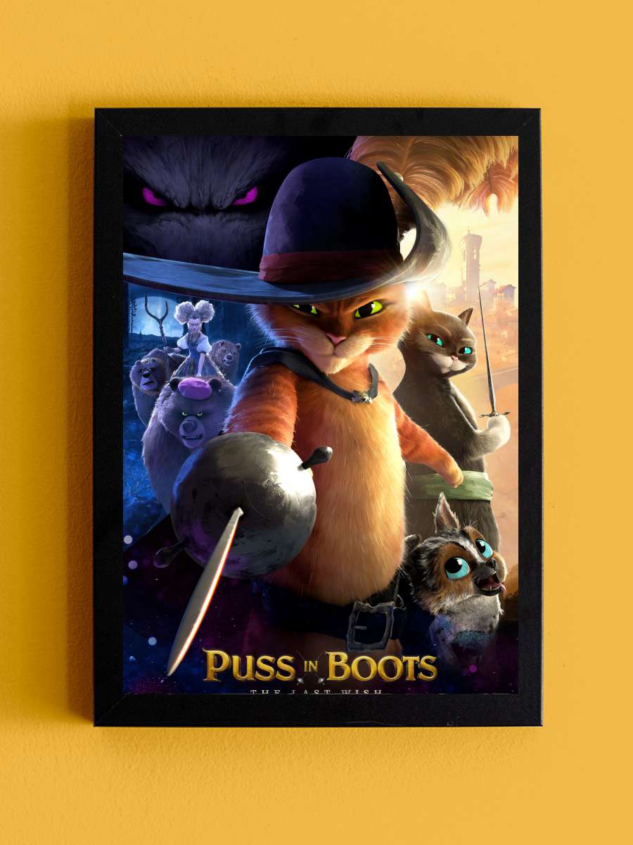 Çizmeli Kedi: Son Dilek - Puss in Boots: The Last Wish Film Tablo Siyah Çerçeveli Film Poster Afiş Tablo