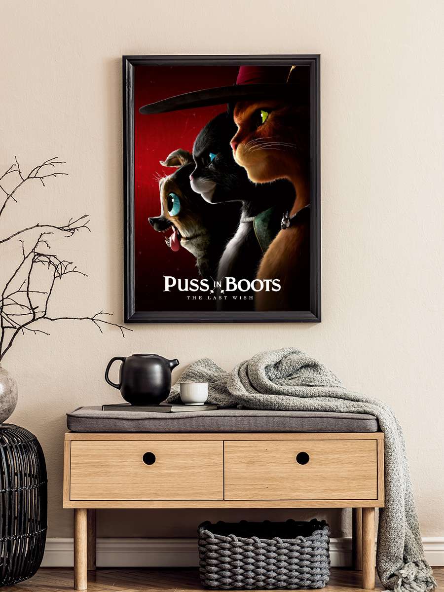 Çizmeli Kedi: Son Dilek - Puss in Boots: The Last Wish Film Tablo Siyah Çerçeveli Film Poster Afiş Tablo