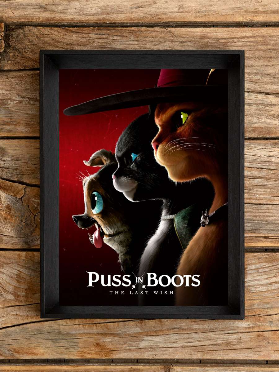 Çizmeli Kedi: Son Dilek - Puss in Boots: The Last Wish Film Tablo Siyah Çerçeveli Film Poster Afiş Tablo