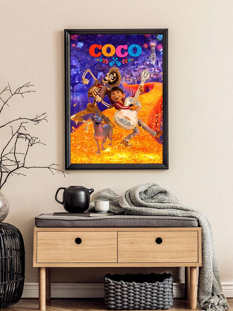 Coco Film Tablo Siyah Çerçeveli Film Poster Afiş Tablo