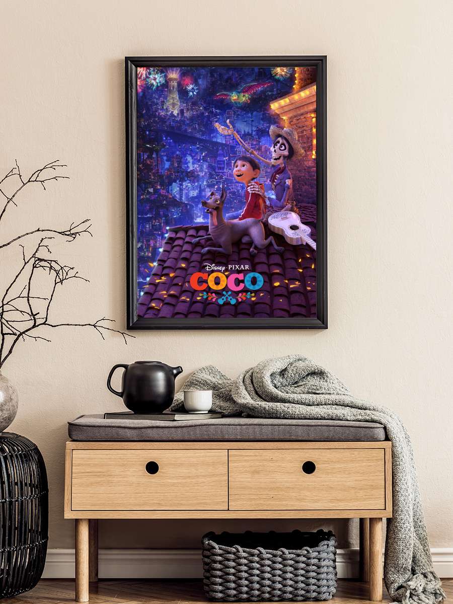 Coco Film Tablo Siyah Çerçeveli Film Poster Afiş Tablo