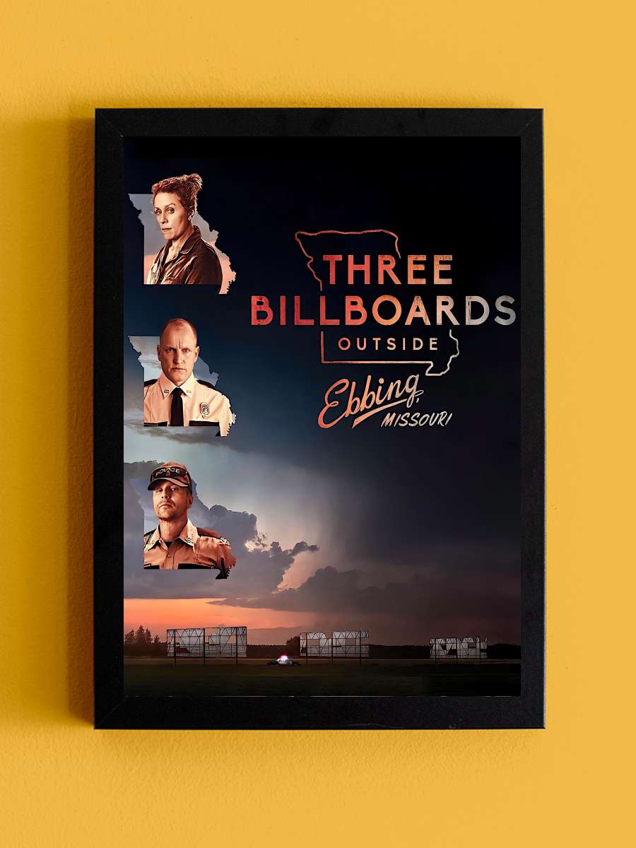 Üç Billboard Ebbing Çıkışı, Missouri - Three Billboards Outside Ebbing, Missouri Film Tablo Siyah Çerçeveli Film Poster Afiş Tablo