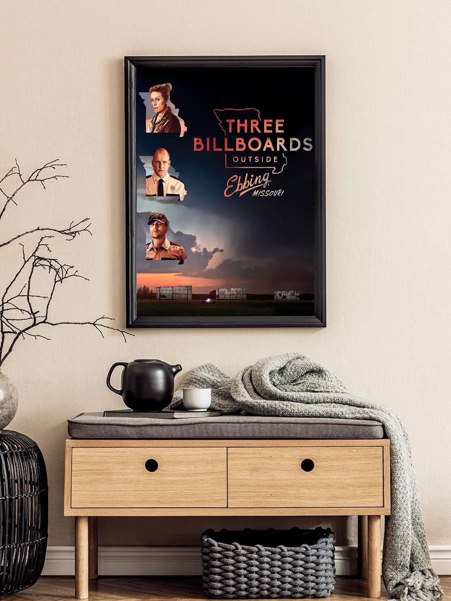 Üç Billboard Ebbing Çıkışı, Missouri - Three Billboards Outside Ebbing, Missouri Film Tablo Siyah Çerçeveli Film Poster Afiş Tablo