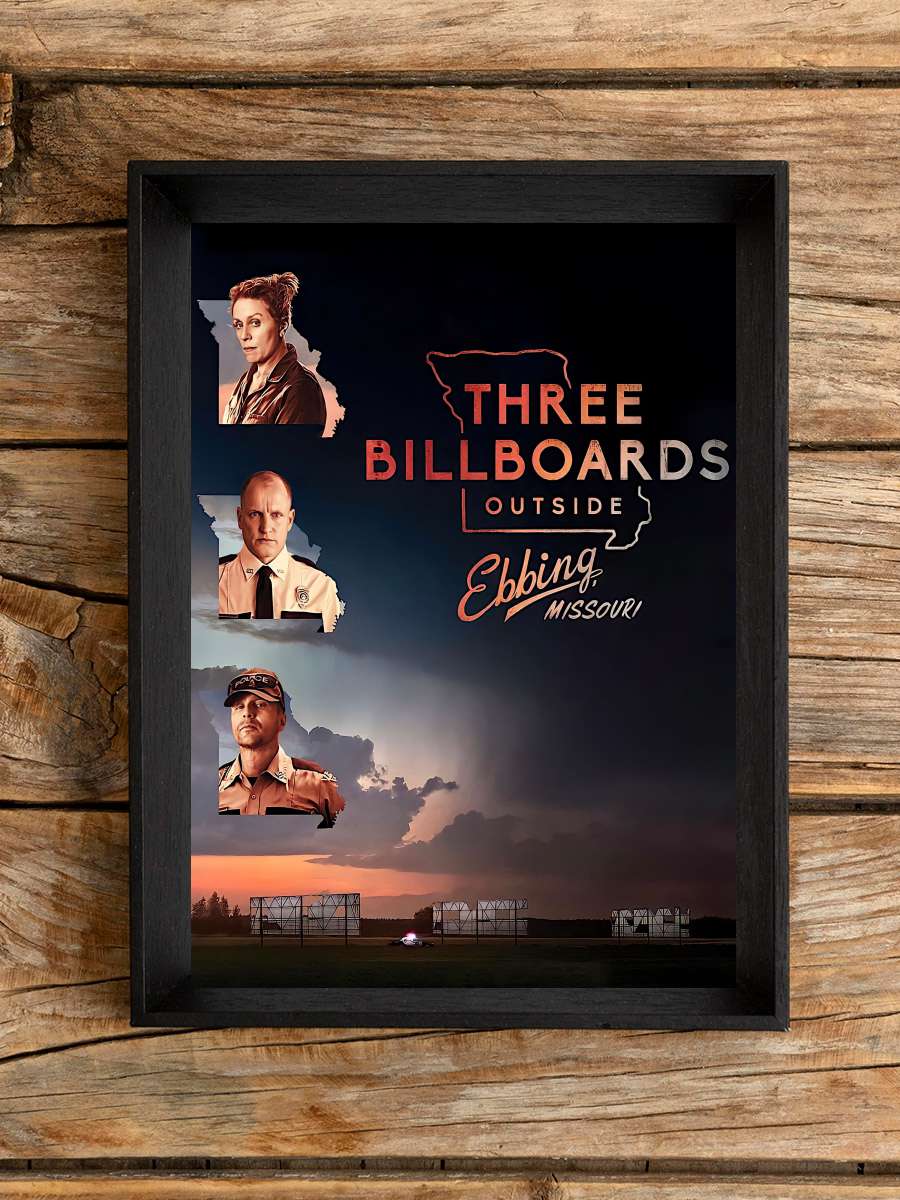 Üç Billboard Ebbing Çıkışı, Missouri - Three Billboards Outside Ebbing, Missouri Film Tablo Siyah Çerçeveli Film Poster Afiş Tablo