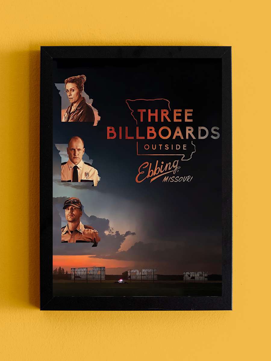 Üç Billboard Ebbing Çıkışı, Missouri - Three Billboards Outside Ebbing, Missouri Film Tablo Siyah Çerçeveli Film Poster Afiş Tablo