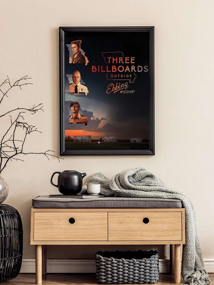 Üç Billboard Ebbing Çıkışı, Missouri - Three Billboards Outside Ebbing, Missouri Film Tablo Siyah Çerçeveli Film Poster Afiş Tablo