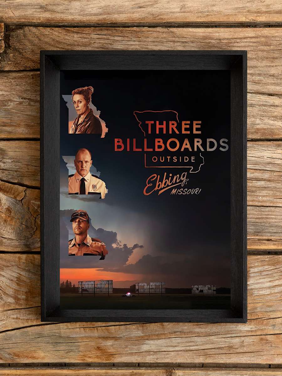 Üç Billboard Ebbing Çıkışı, Missouri - Three Billboards Outside Ebbing, Missouri Film Tablo Siyah Çerçeveli Film Poster Afiş Tablo