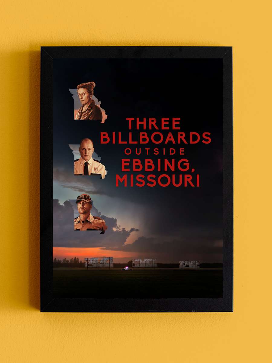 Üç Billboard Ebbing Çıkışı, Missouri - Three Billboards Outside Ebbing, Missouri Film Tablo Siyah Çerçeveli Film Poster Afiş Tablo