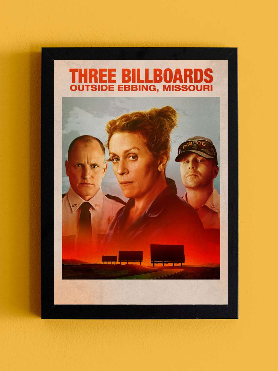 Üç Billboard Ebbing Çıkışı, Missouri - Three Billboards Outside Ebbing, Missouri Film Tablo Siyah Çerçeveli Film Poster Afiş Tablo