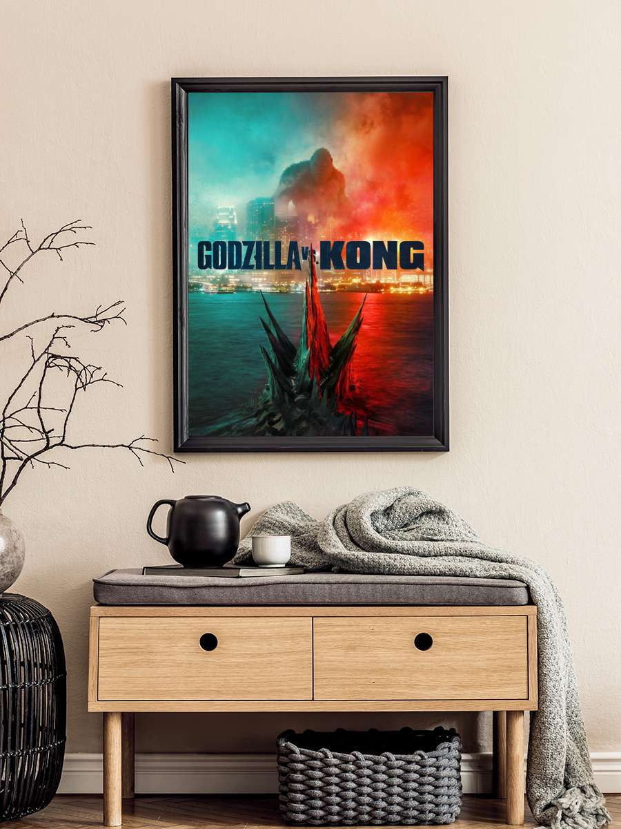 Godzilla vs. Kong Film Tablo Siyah Çerçeveli Film Poster Afiş Tablo