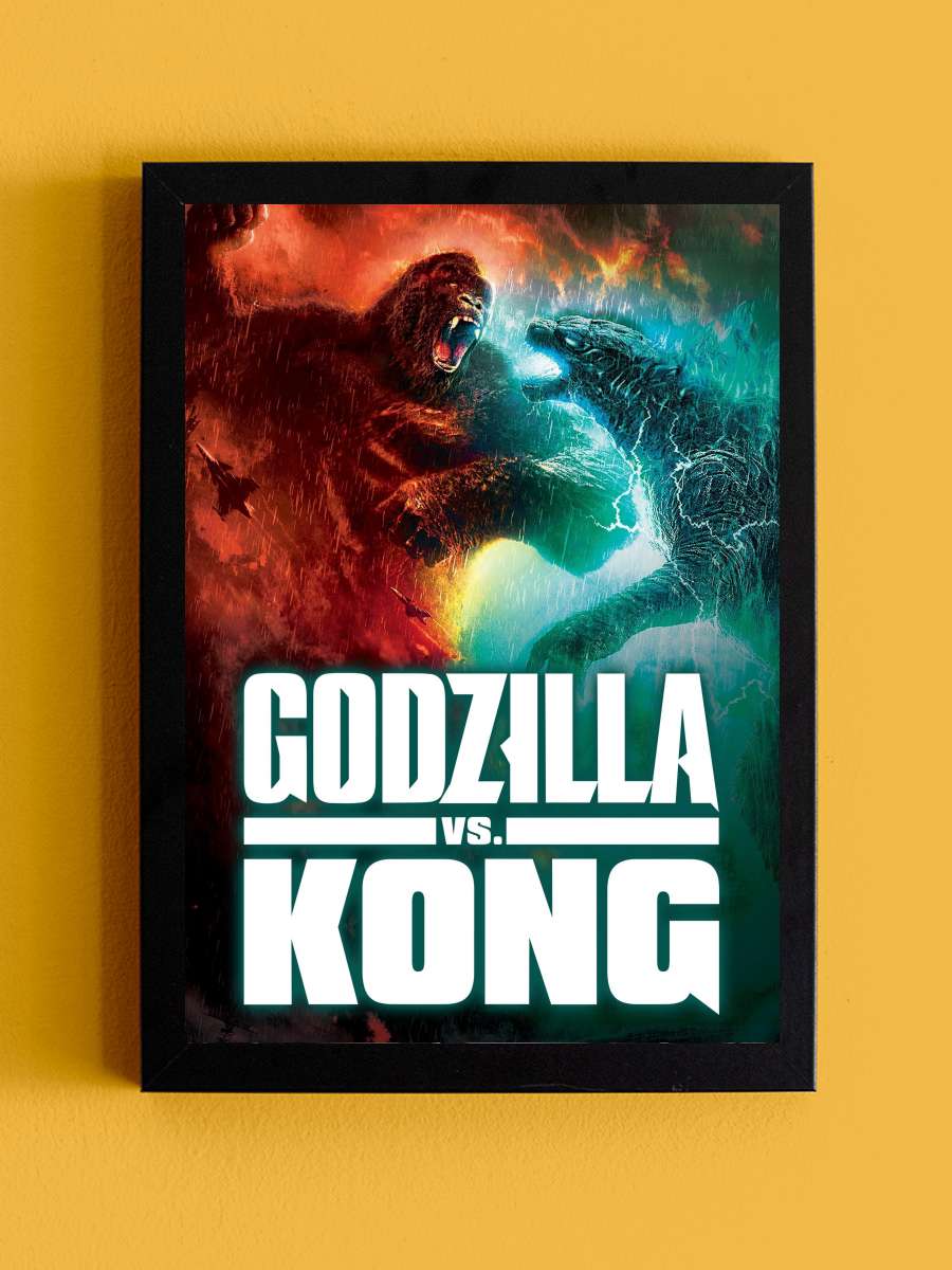 Godzilla vs. Kong Film Tablo Siyah Çerçeveli Film Poster Afiş Tablo