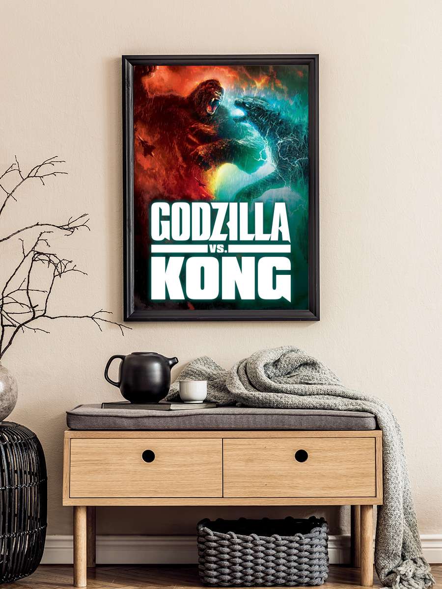 Godzilla vs. Kong Film Tablo Siyah Çerçeveli Film Poster Afiş Tablo