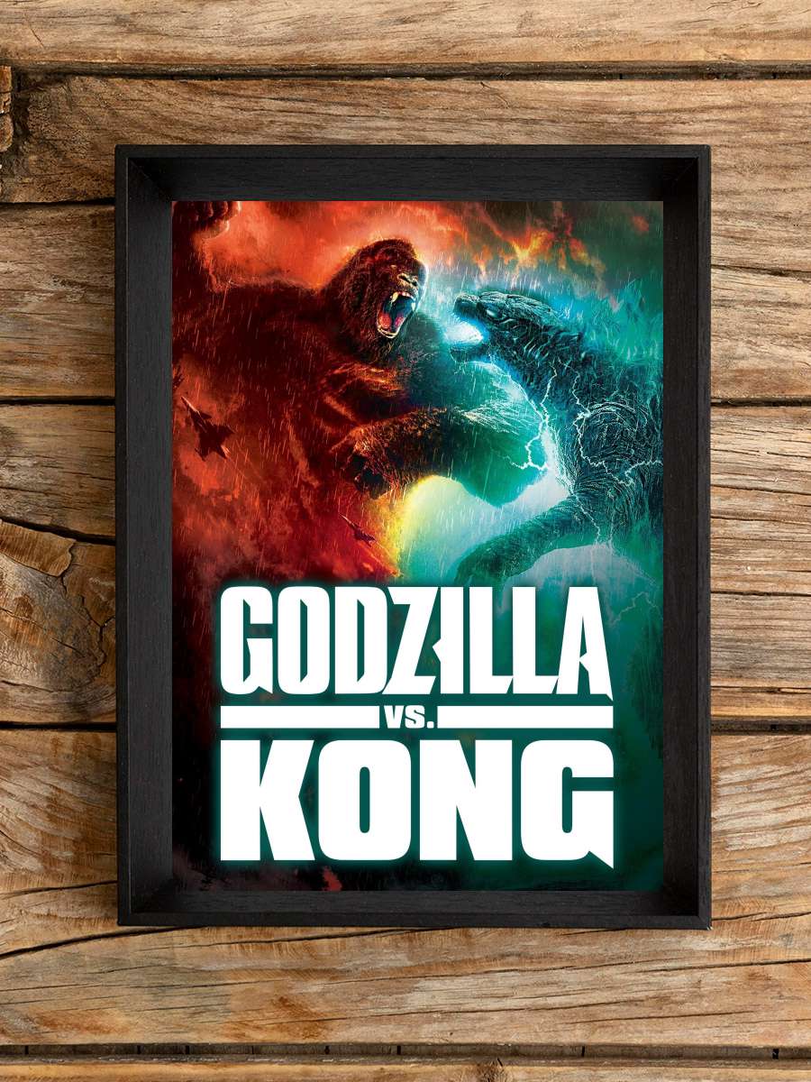 Godzilla vs. Kong Film Tablo Siyah Çerçeveli Film Poster Afiş Tablo