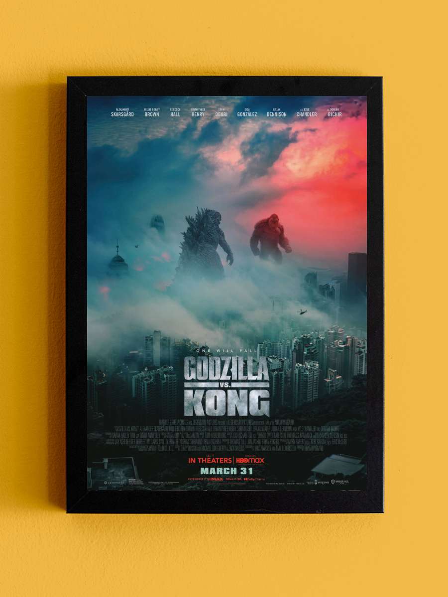 Godzilla vs. Kong Film Tablo Siyah Çerçeveli Film Poster Afiş Tablo