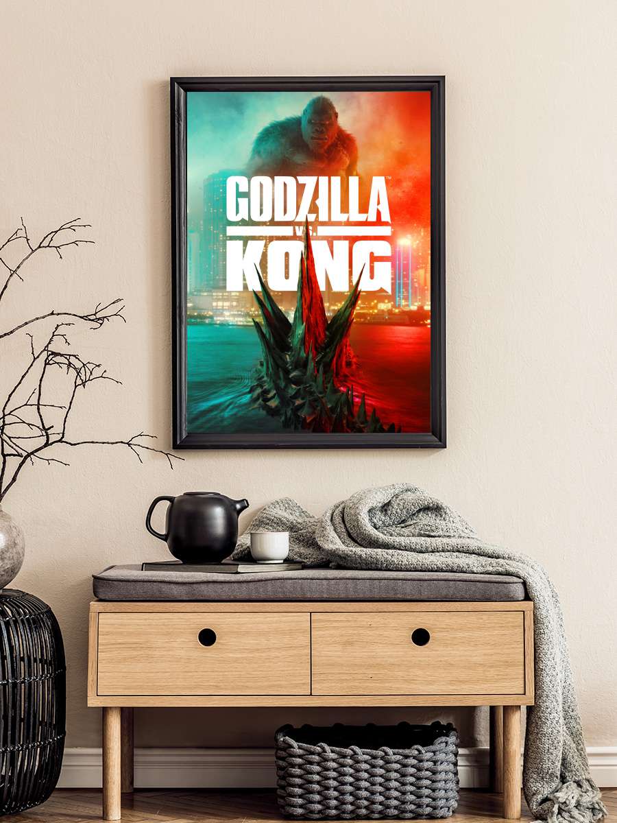 Godzilla vs. Kong Film Tablo Siyah Çerçeveli Film Poster Afiş Tablo