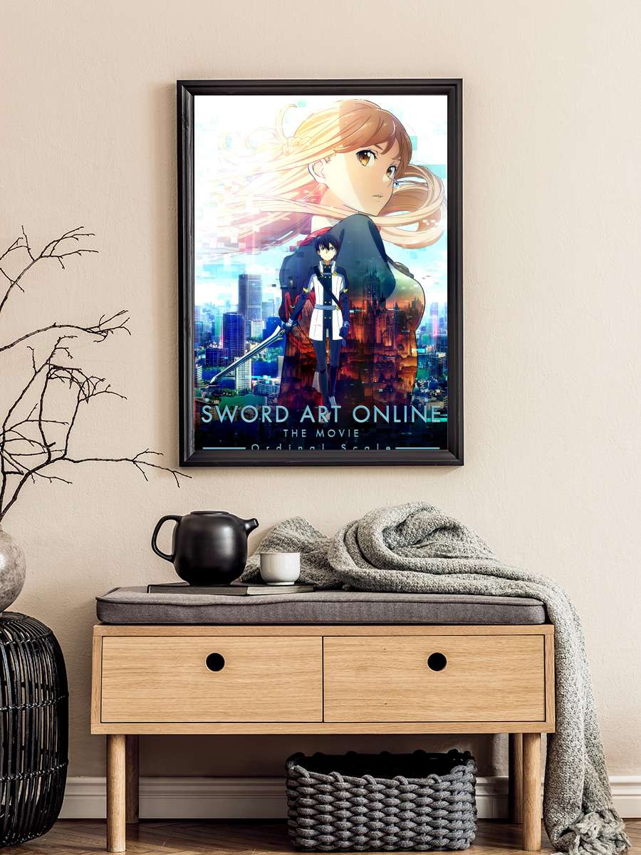 Sword Art Online Movie: Ordinal Scale - 劇場版 ソードアート・オンライン -オーディナル・スケール- Film Tablo Siyah Çerçeveli Film Poster Afiş Tablo