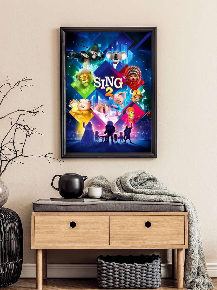 Şarkını Söyle 2 - Sing 2 Film Tablo Siyah Çerçeveli Film Poster Afiş Tablo