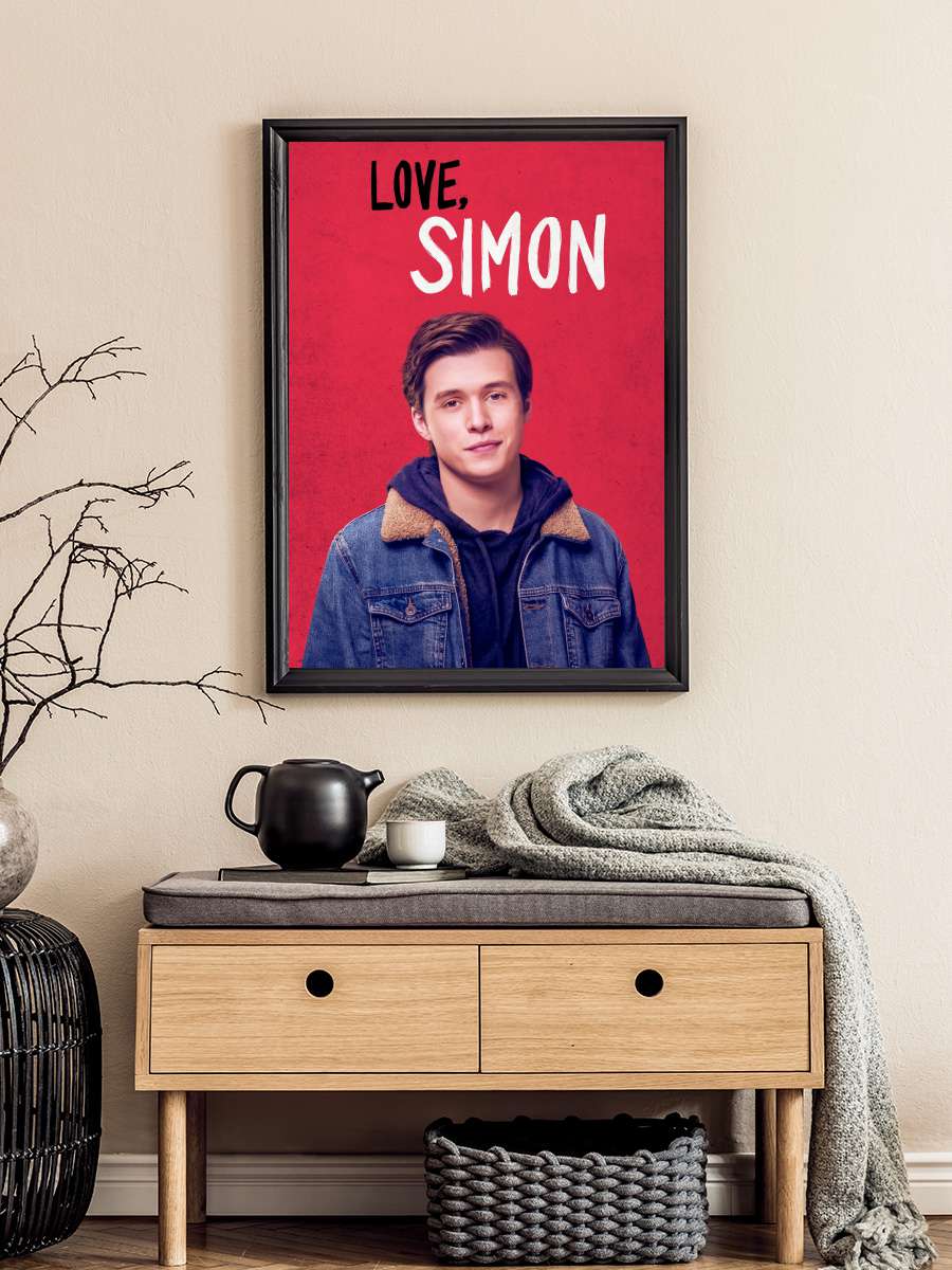 Sevgiler, Simon - Love, Simon Film Tablo Siyah Çerçeveli Film Poster Afiş Tablo