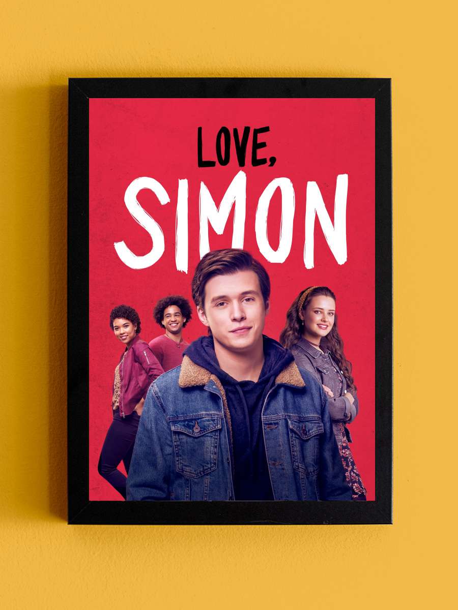 Sevgiler, Simon - Love, Simon Film Tablo Siyah Çerçeveli Film Poster Afiş Tablo