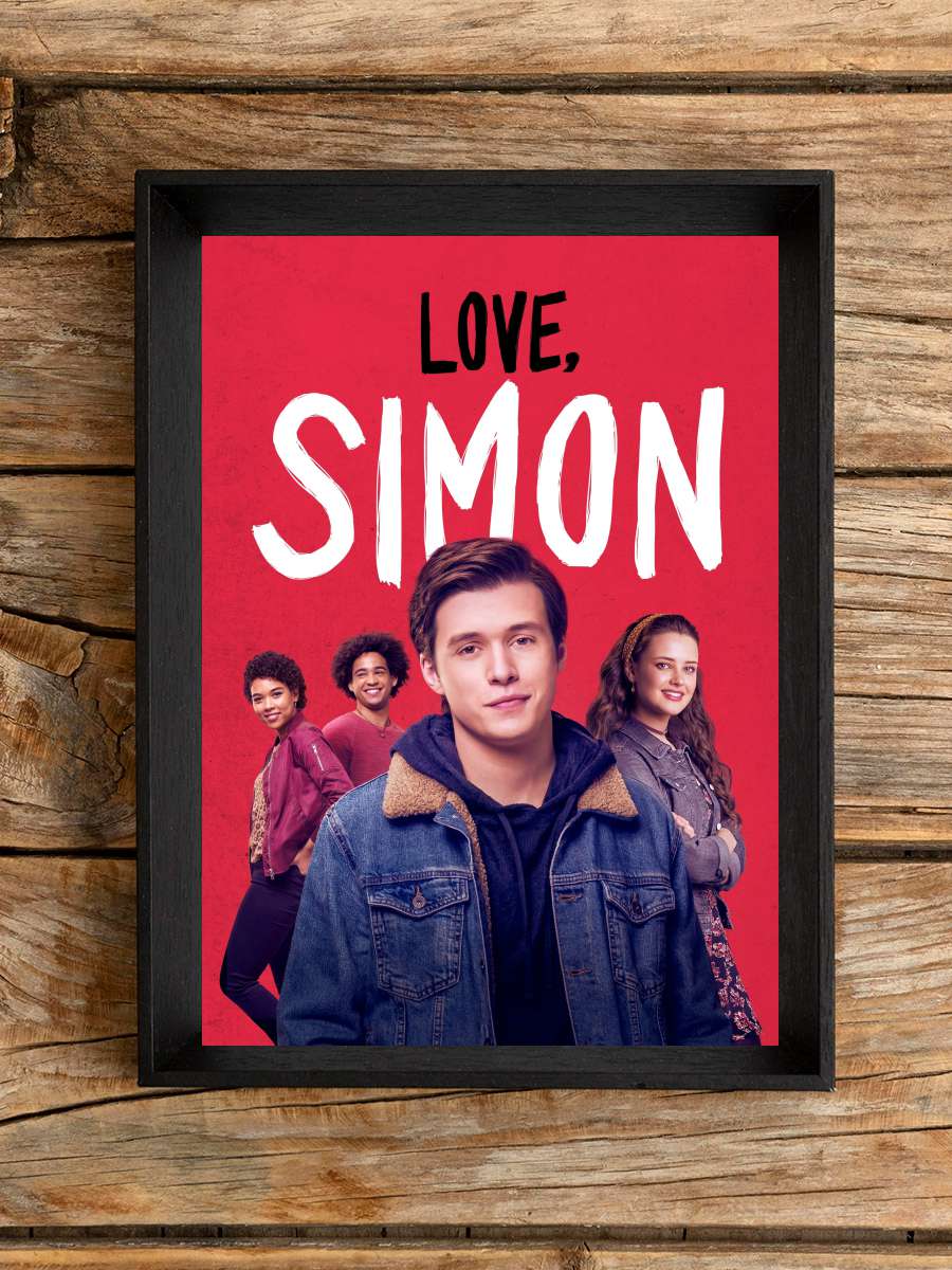 Sevgiler, Simon - Love, Simon Film Tablo Siyah Çerçeveli Film Poster Afiş Tablo