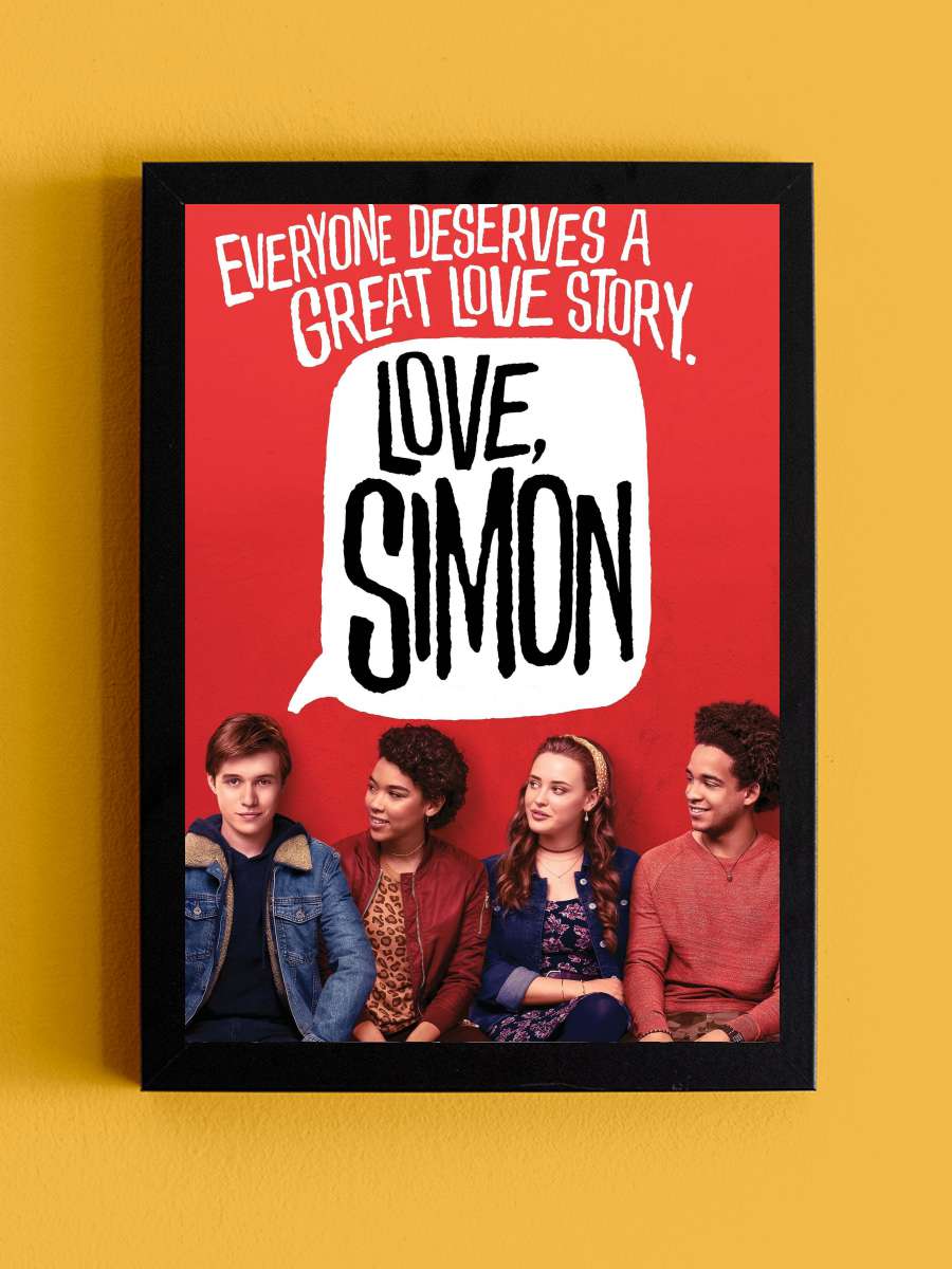 Sevgiler, Simon - Love, Simon Film Tablo Siyah Çerçeveli Film Poster Afiş Tablo