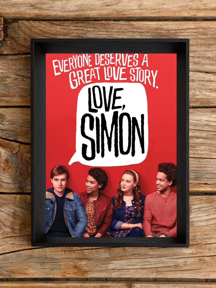 Sevgiler, Simon - Love, Simon Film Tablo Siyah Çerçeveli Film Poster Afiş Tablo