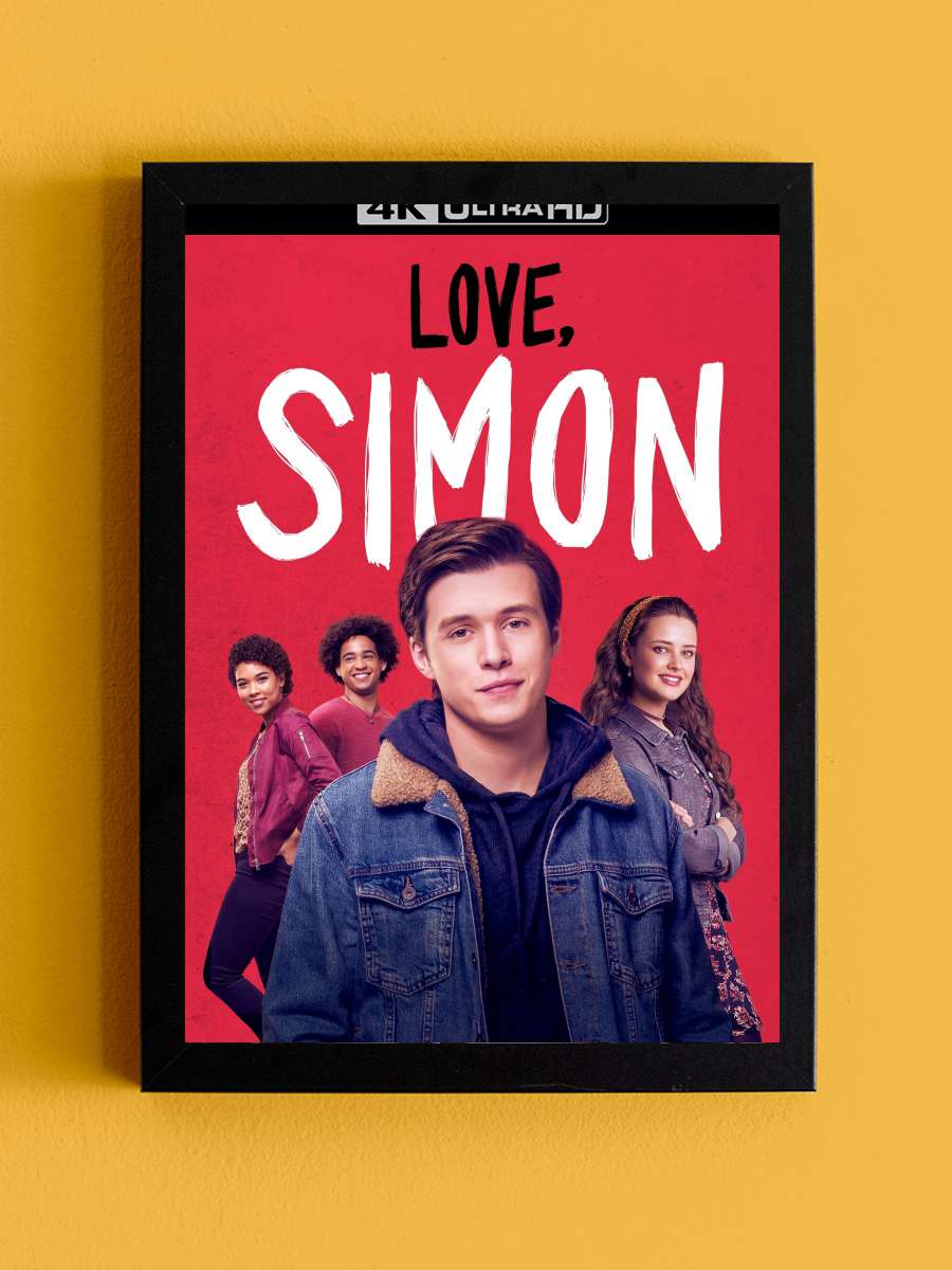 Sevgiler, Simon - Love, Simon Film Tablo Siyah Çerçeveli Film Poster Afiş Tablo