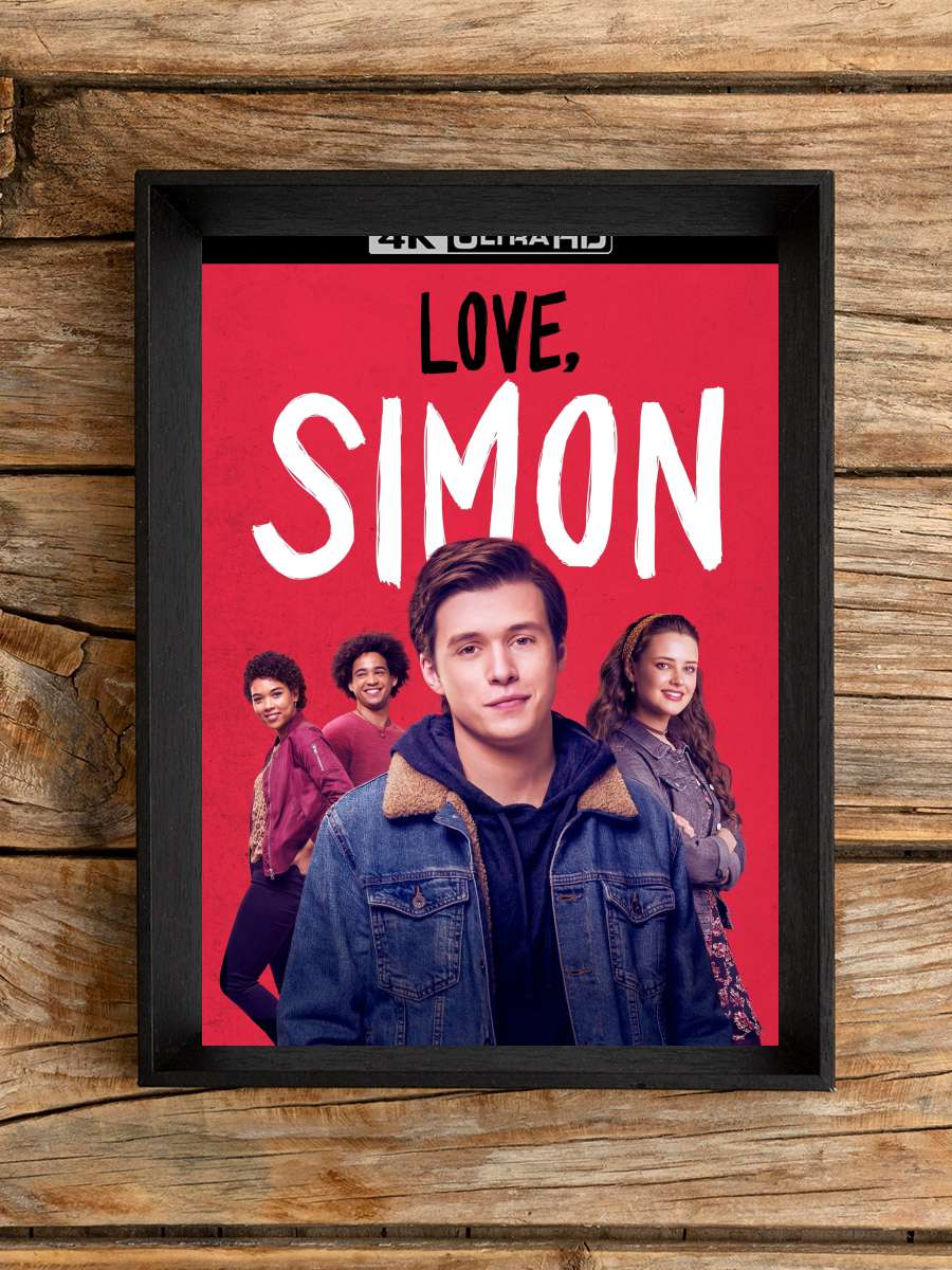 Sevgiler, Simon - Love, Simon Film Tablo Siyah Çerçeveli Film Poster Afiş Tablo