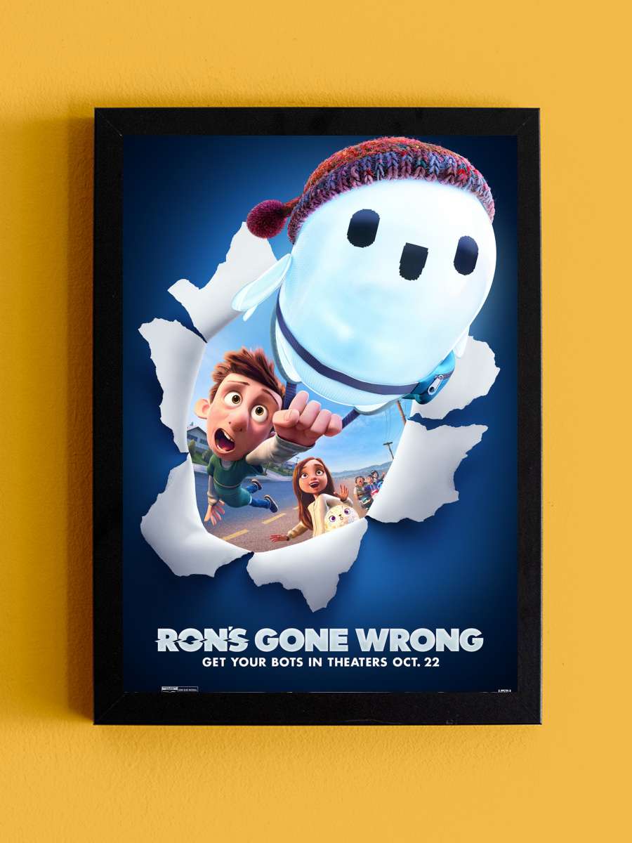 Robot Ron Bir Sorun Var - Ron's Gone Wrong Film Tablo Siyah Çerçeveli Film Poster Afiş Tablo