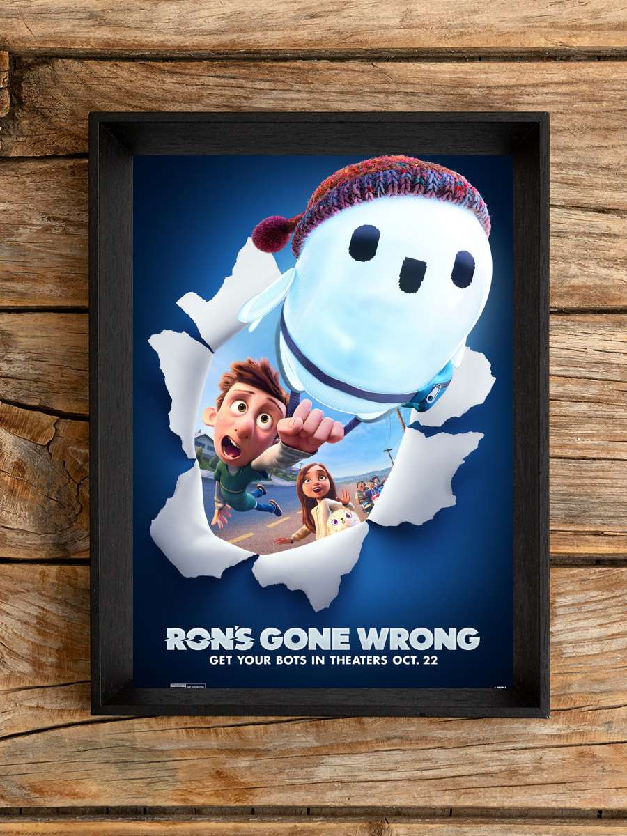 Robot Ron Bir Sorun Var - Ron's Gone Wrong Film Tablo Siyah Çerçeveli Film Poster Afiş Tablo