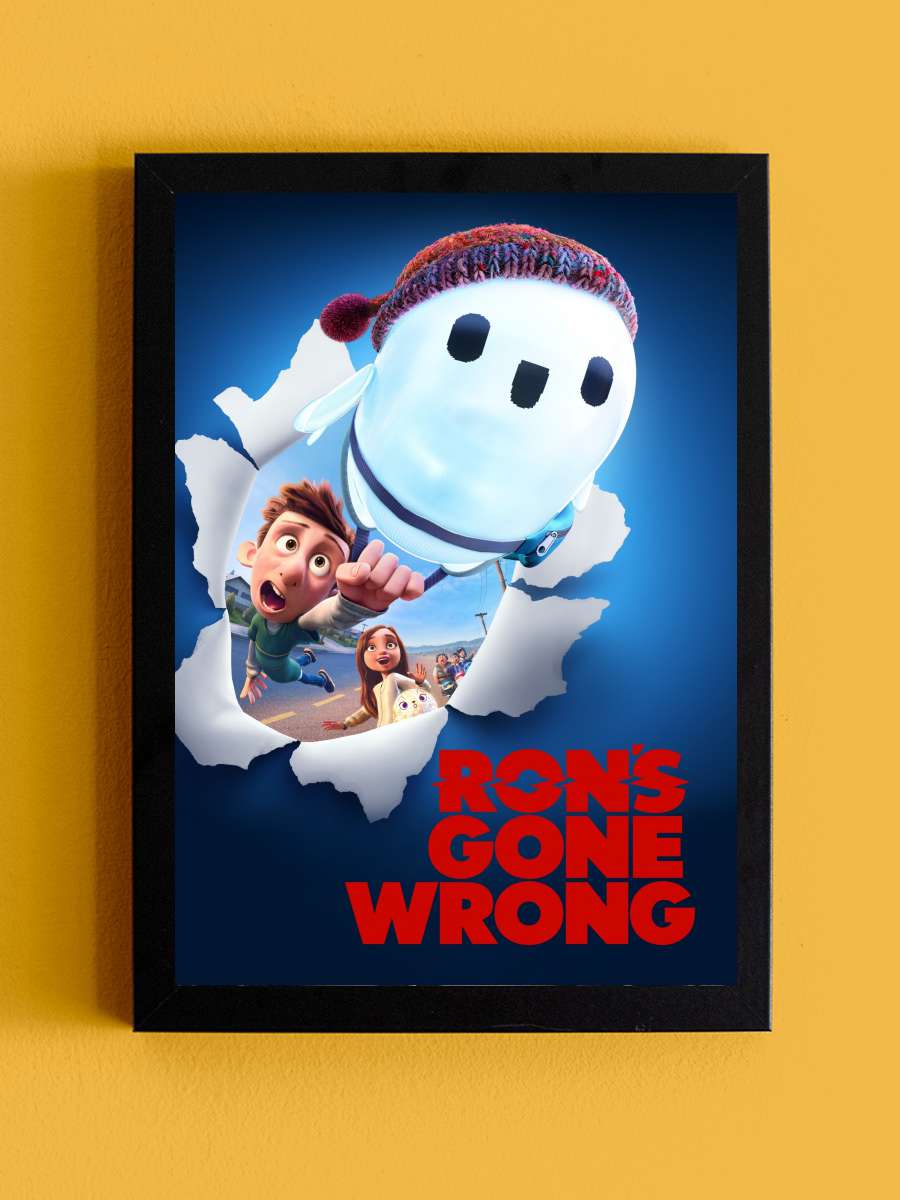 Robot Ron Bir Sorun Var - Ron's Gone Wrong Film Tablo Siyah Çerçeveli Film Poster Afiş Tablo